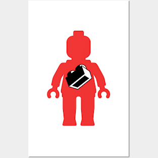 Red Minifig with 1 x 2 Brick Logo, Customize My Minifig Posters and Art